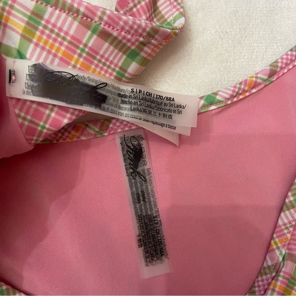New! Frankie's Bikinis x PINK golden hour strawberry Plaid Bikini 3991 - Picture 4 of 9